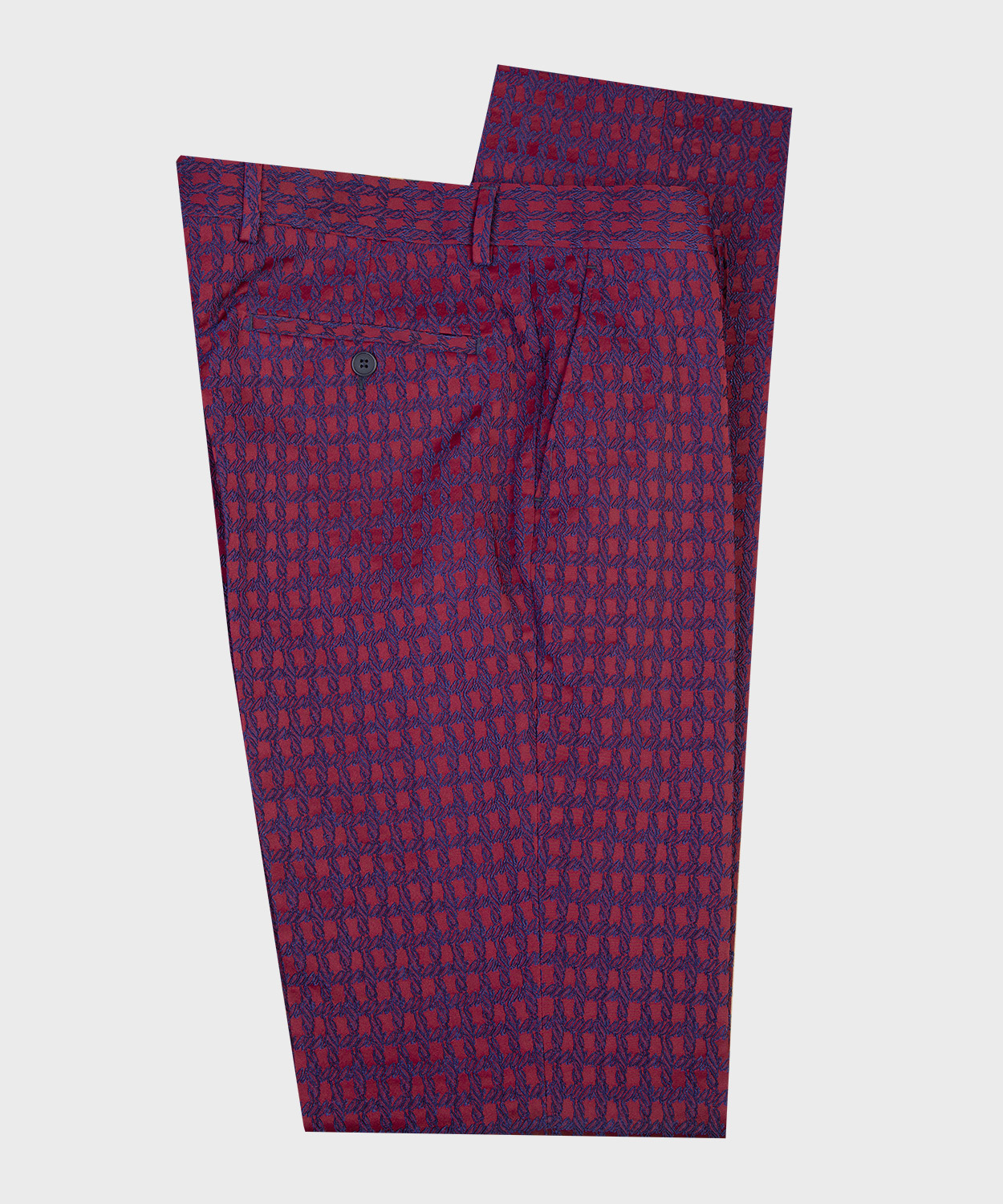 Checked Tuxedo Maroon Violet blue Suit - Image 3