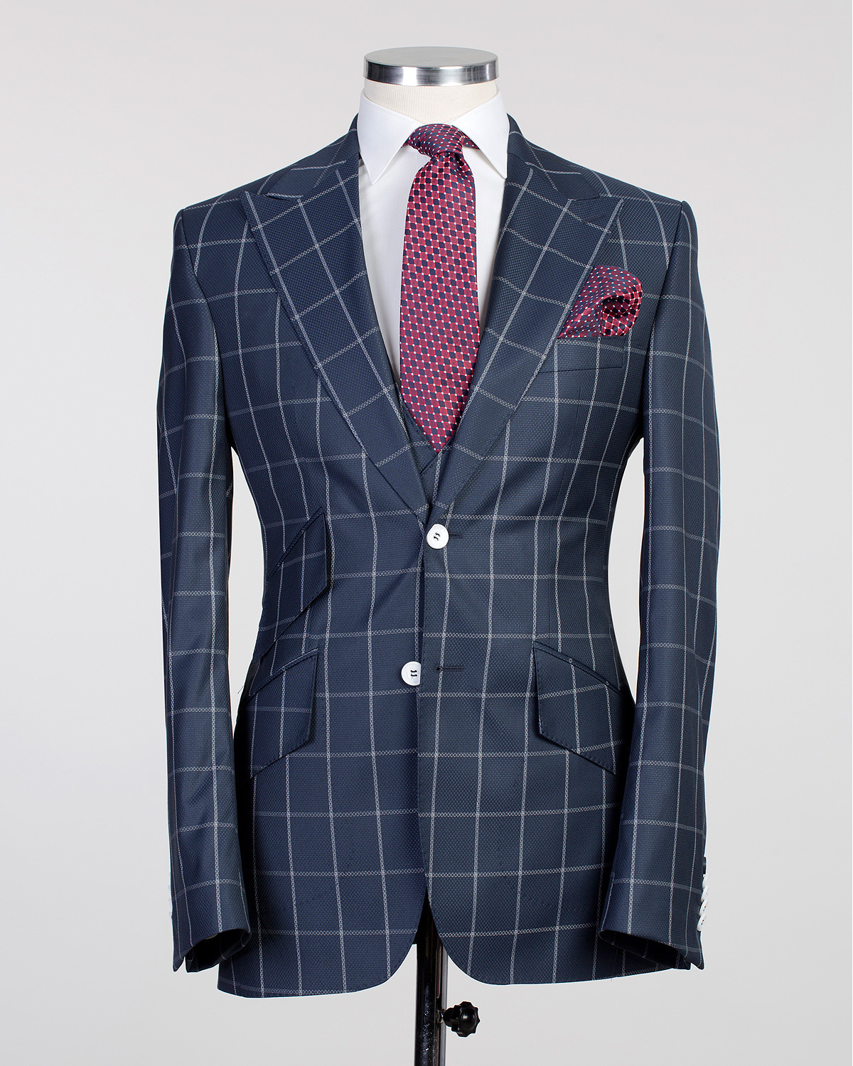 Night Blue Plaid Suit - Image 2