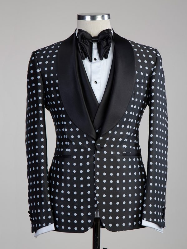 Tuxedo black white spots with Vest - EU 50 - US 40