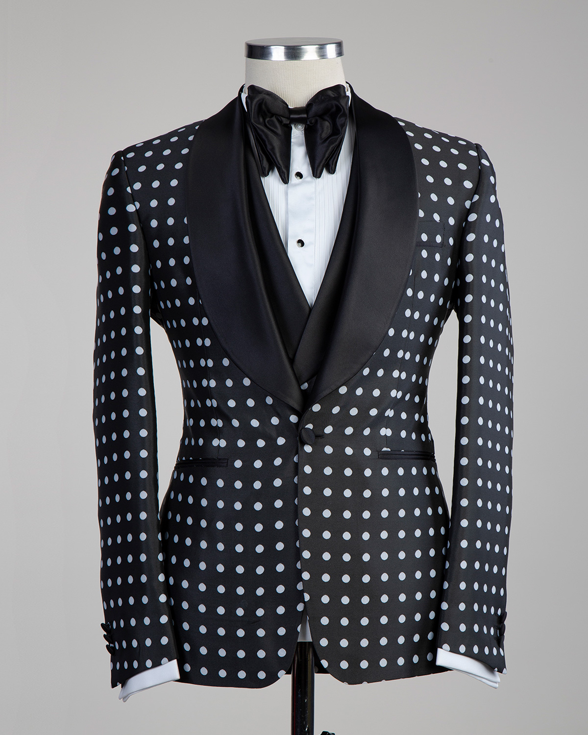 Tuxedo black white spots with Vest - Image 2