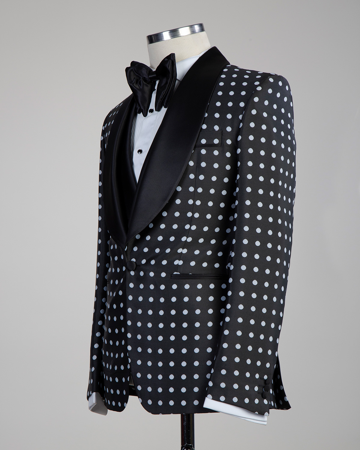 Tuxedo black white spots with Vest - Image 3