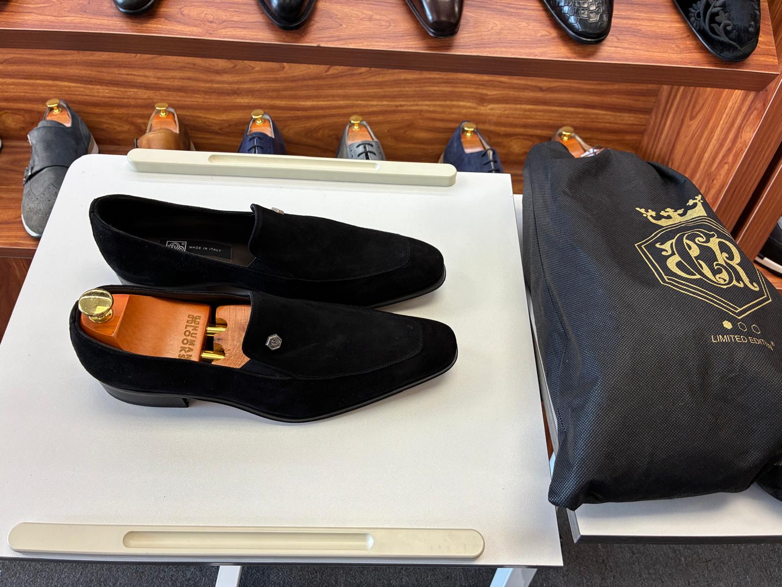 Black Suede Apron-Toe Loafer - Image 3