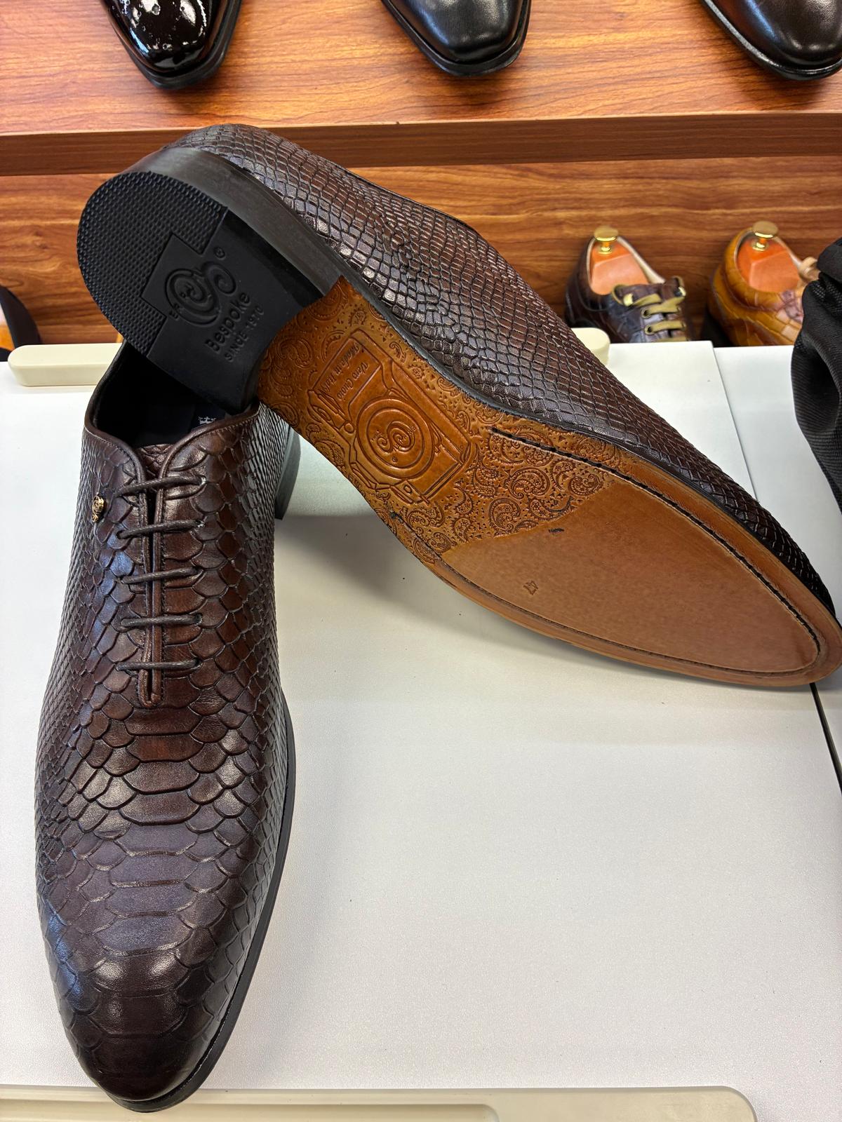 Textured Dark Brown Oxford - Image 2