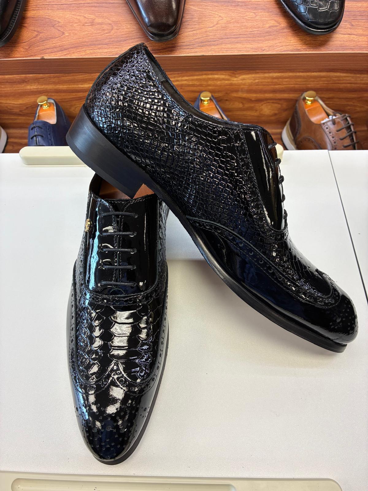 Andrea Nobile Black Python Gloss – Luxury Formal Shoes - Image 5