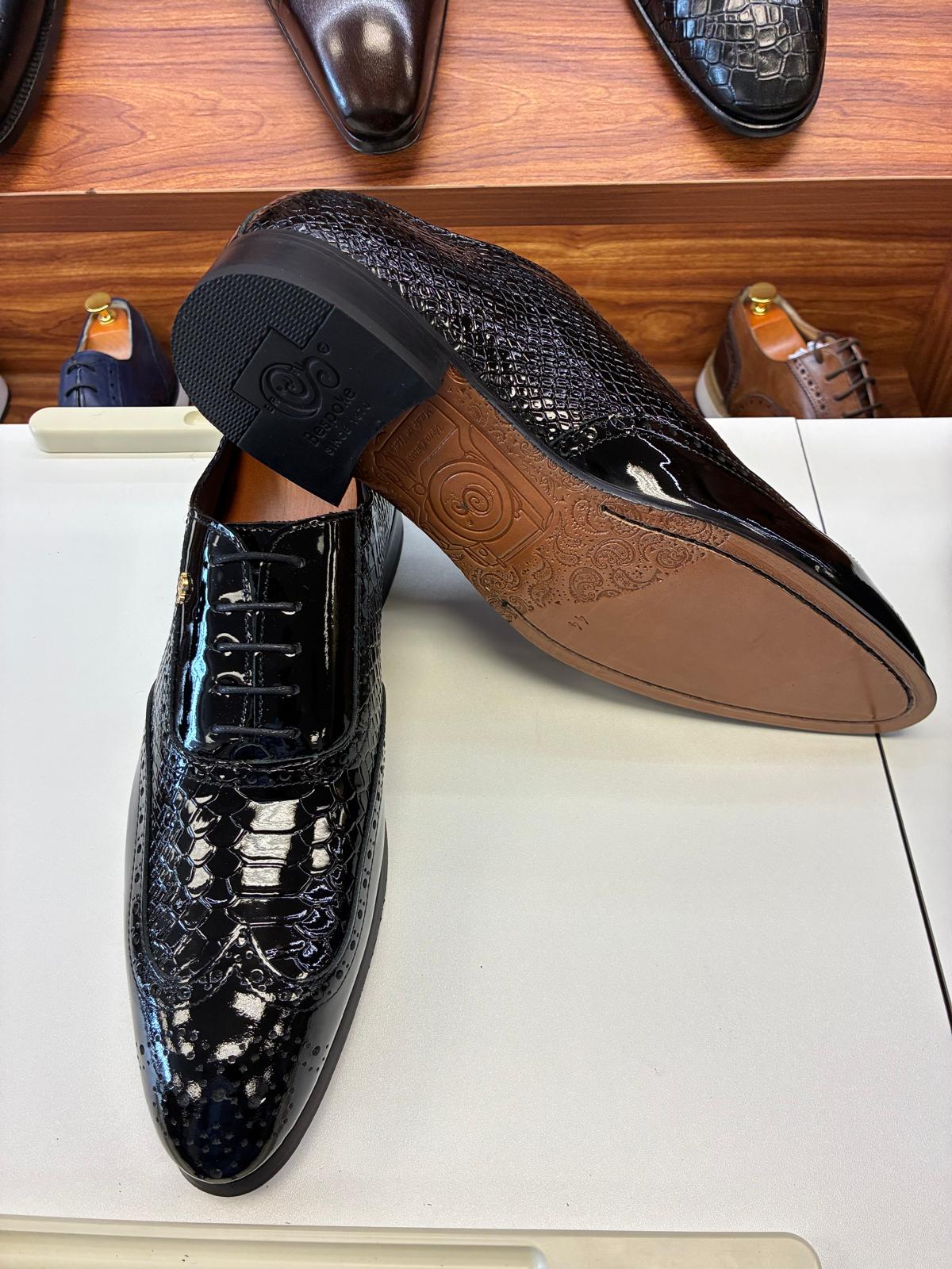 Andrea Nobile Black Python Gloss – Luxury Formal Shoes - Image 4