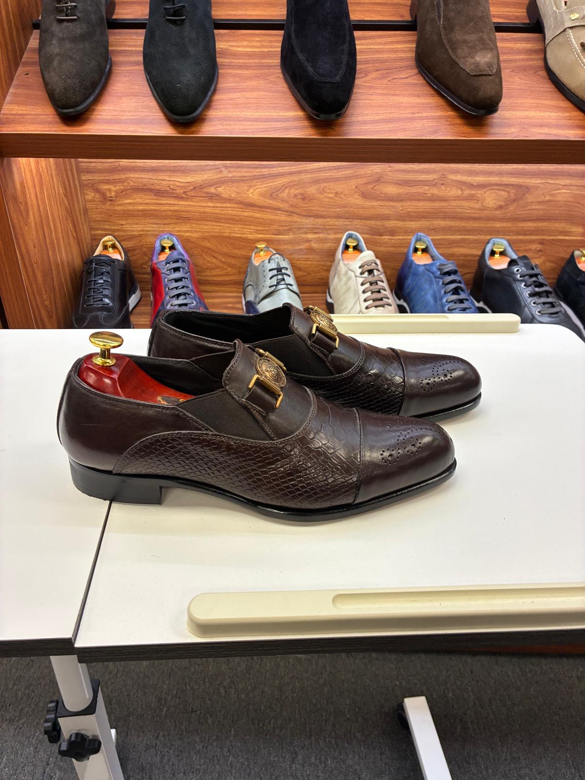 Imperial Croc Monk Loafer – Dark Brown - Image 5