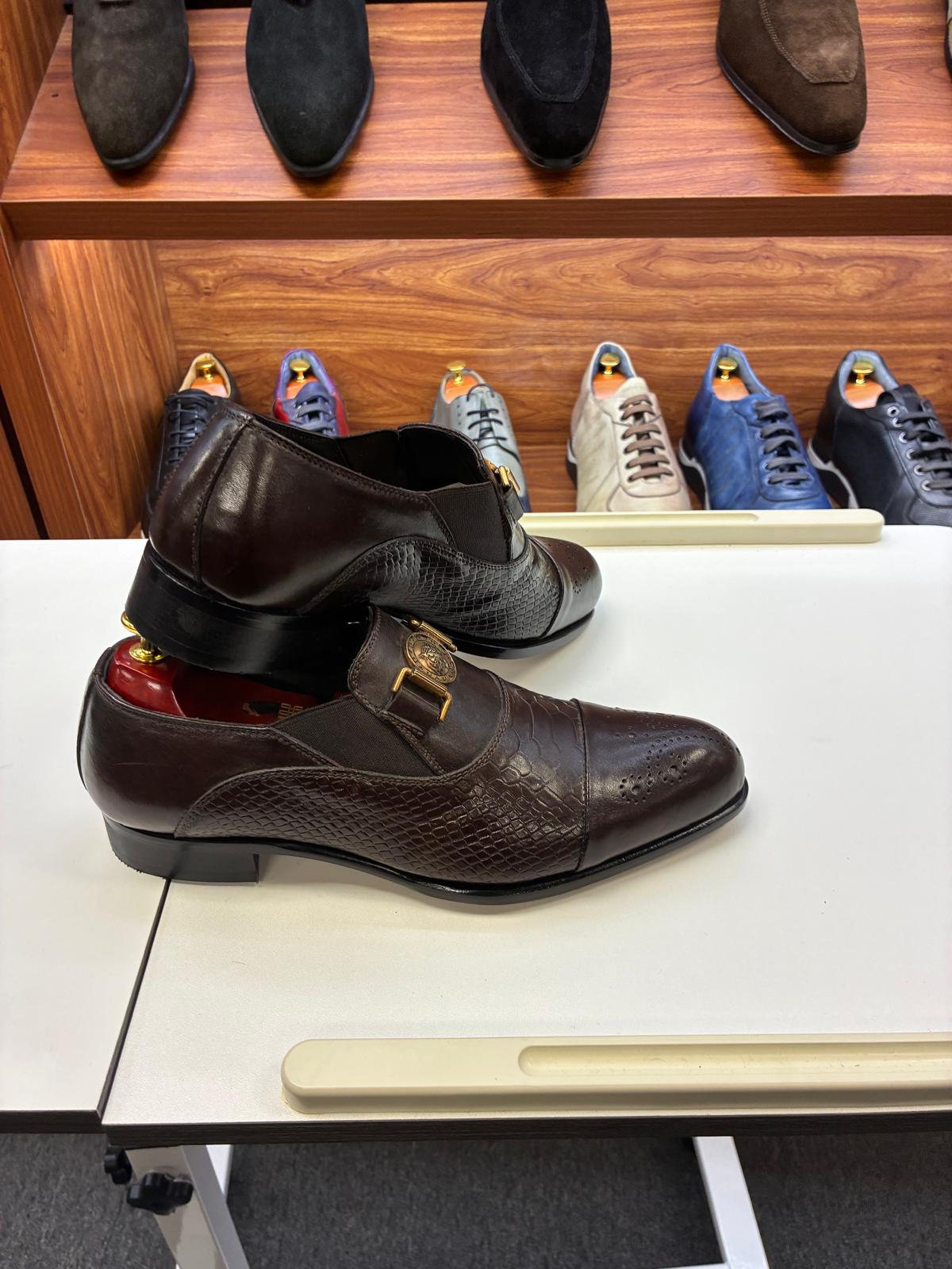 Imperial Croc Monk Loafer – Dark Brown - Image 4