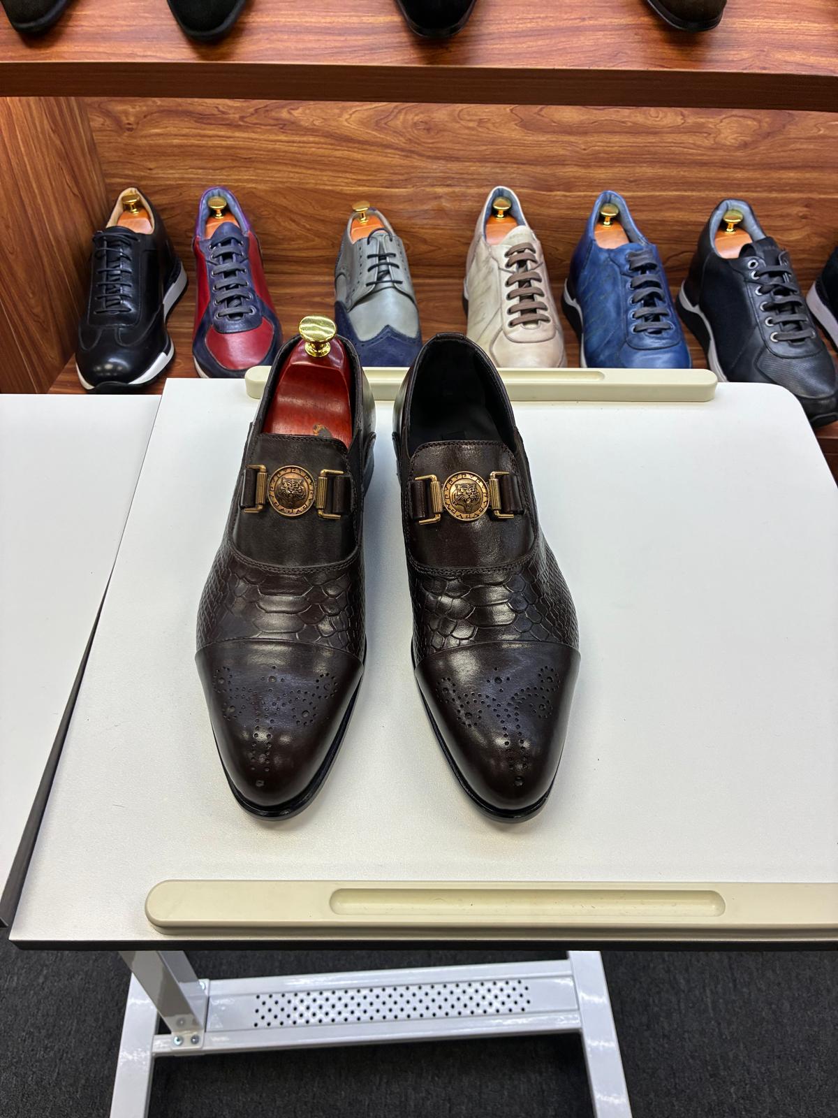 Imperial Croc Monk Loafer – Dark Brown