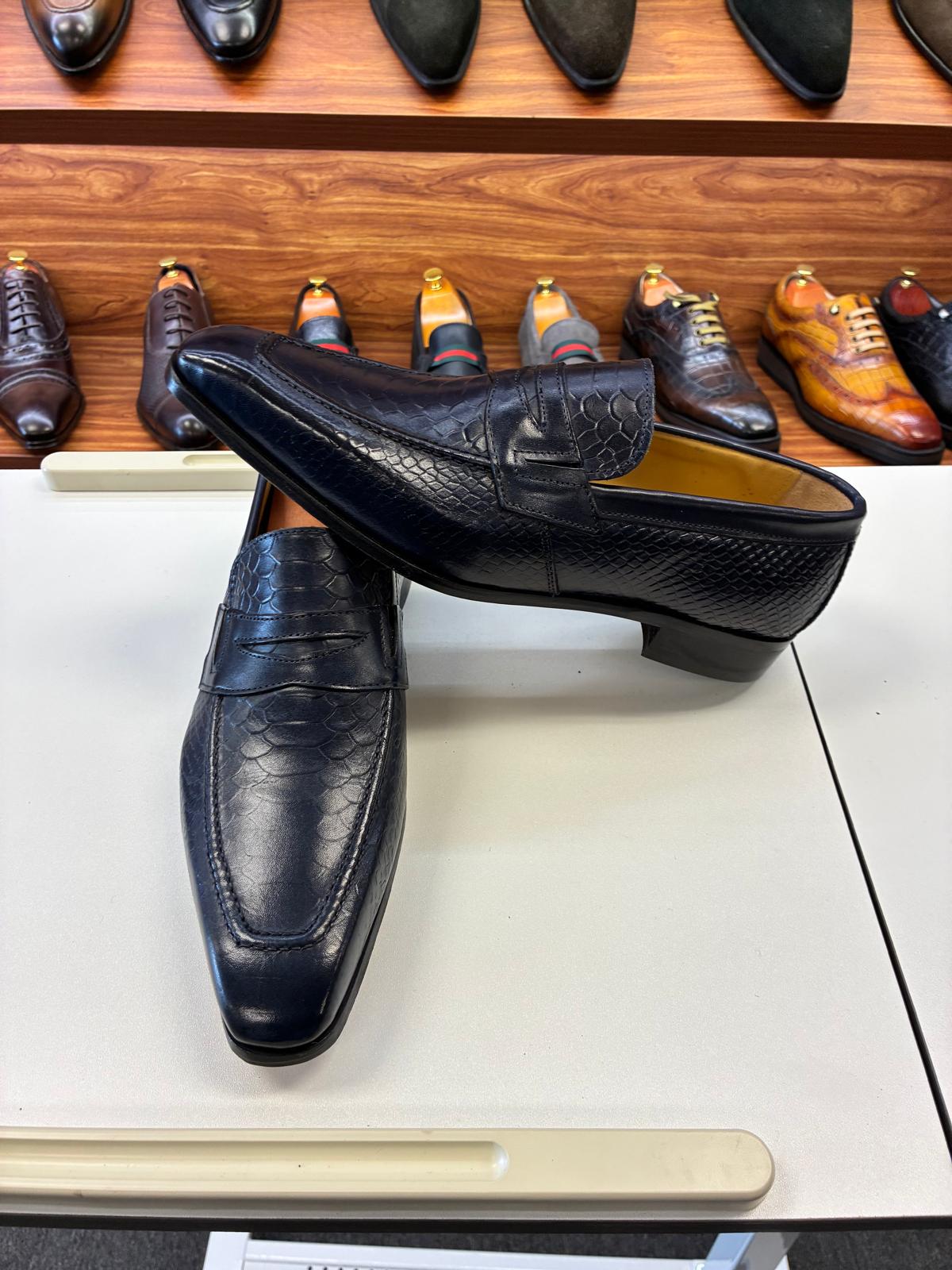 Midnight Scale Penny Loafers - Image 2
