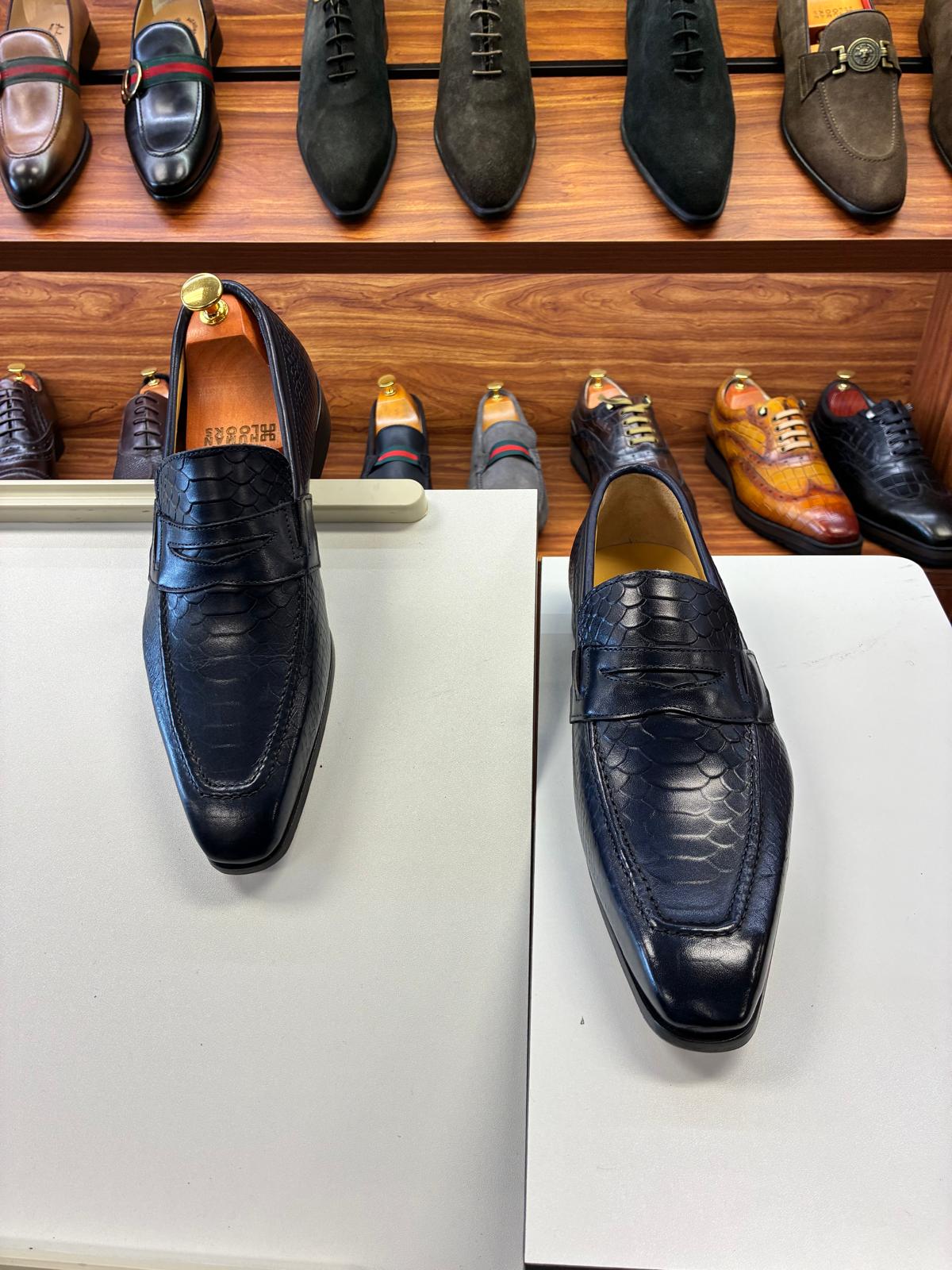 Midnight Scale Penny Loafers - Image 4