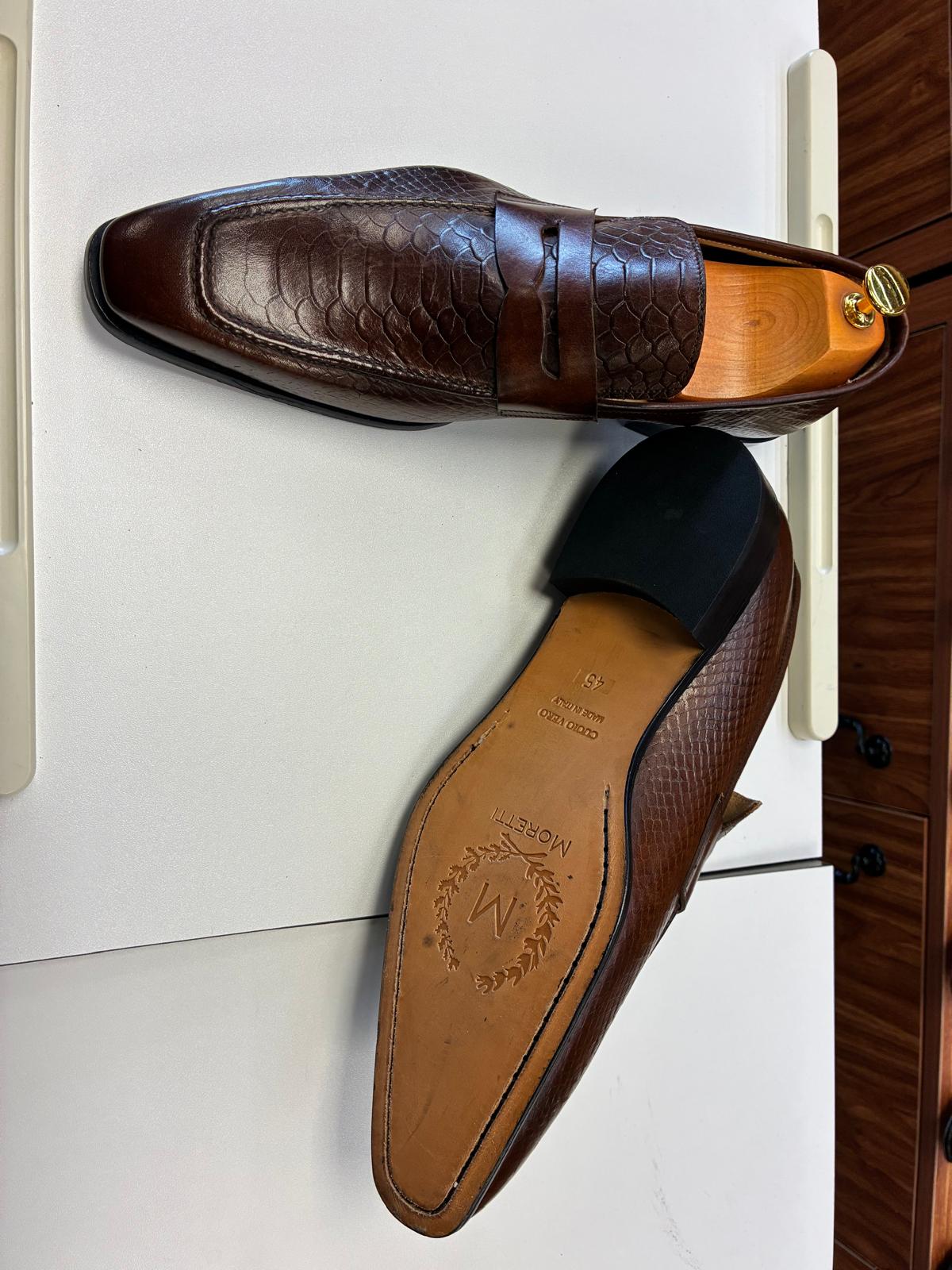 Cognac Scale Penny Loafers - Image 2