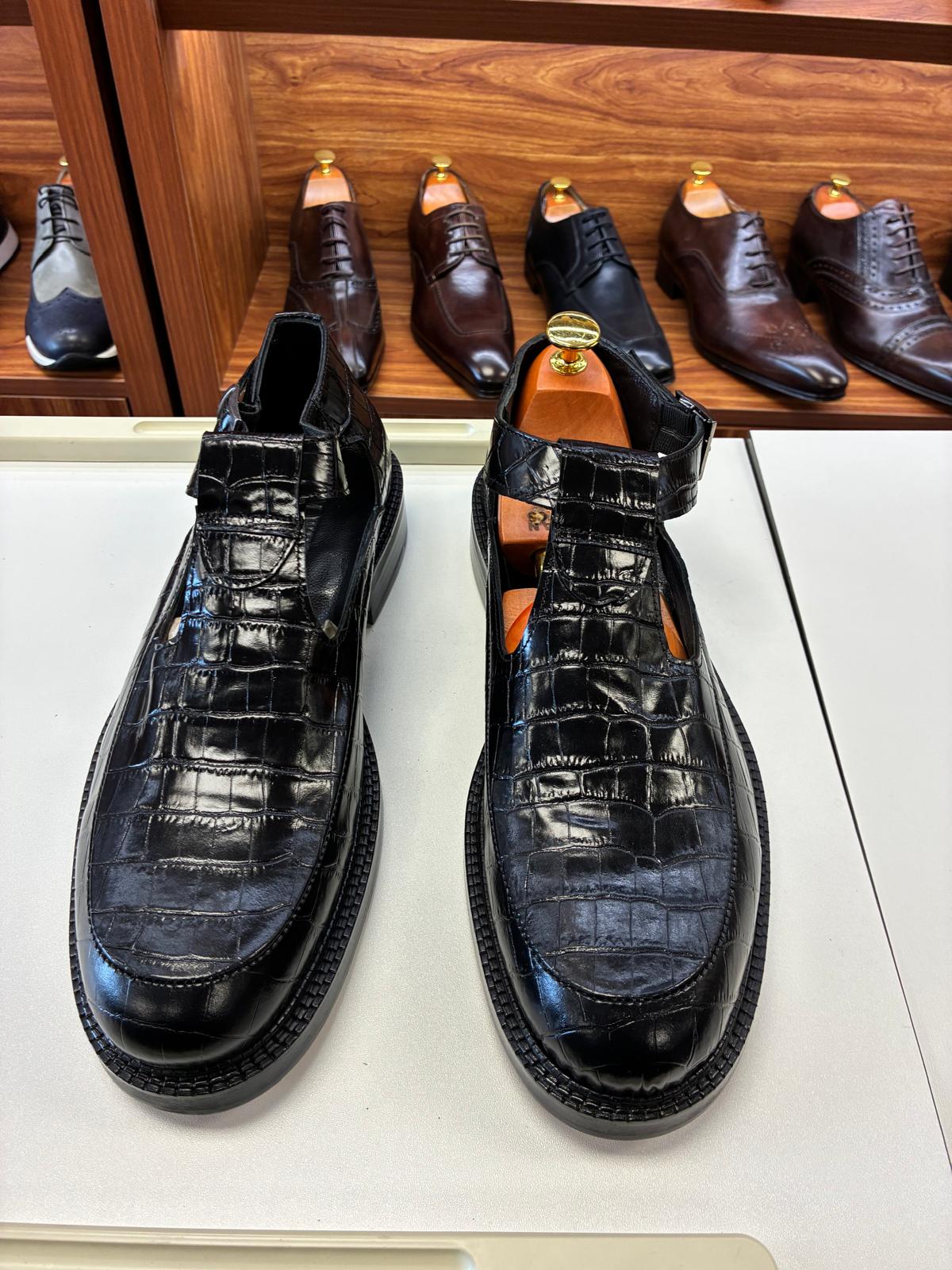 Eclipse Croc Leather Statement Shoe