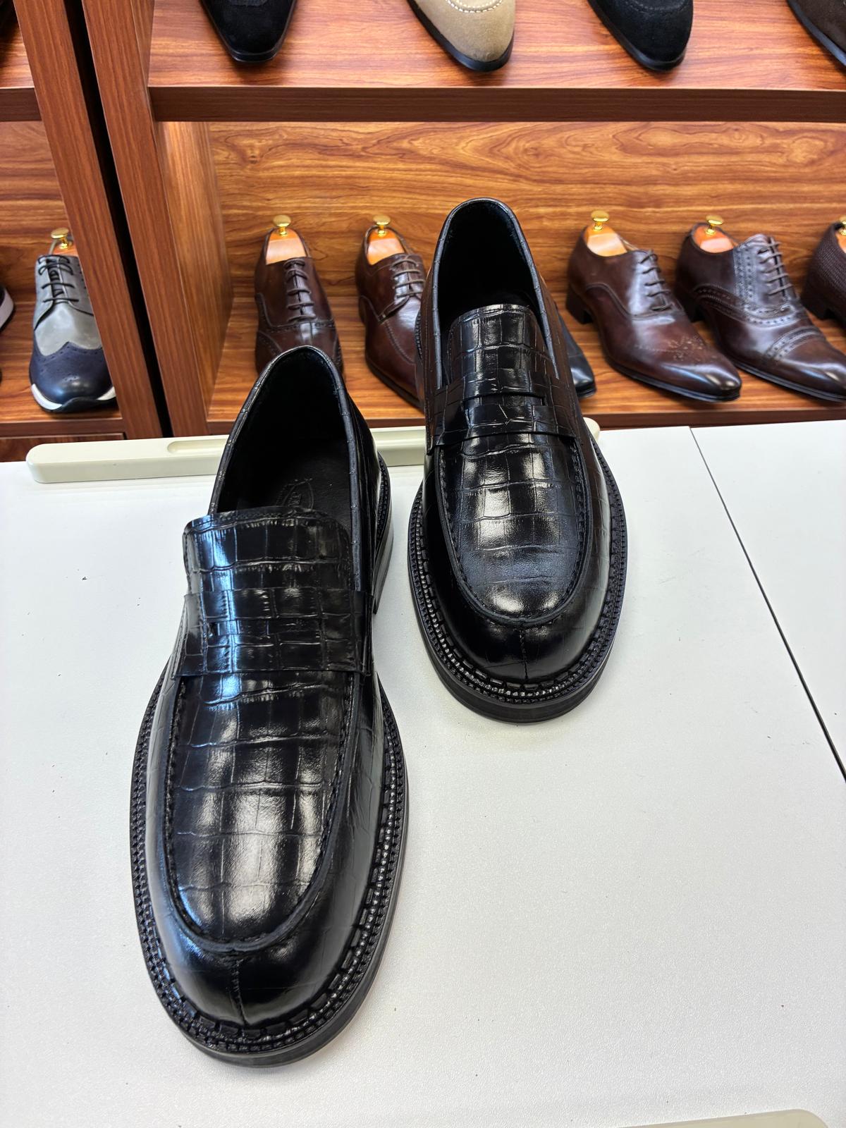 Imperial Black Croc Loafer - Image 4