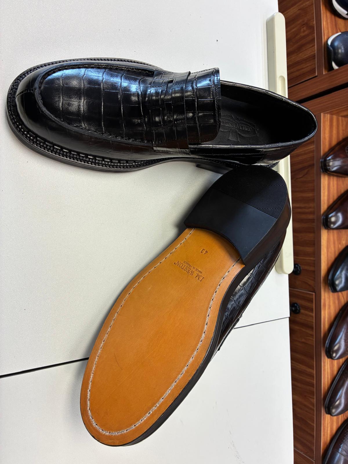 Imperial Black Croc Loafer - Image 2
