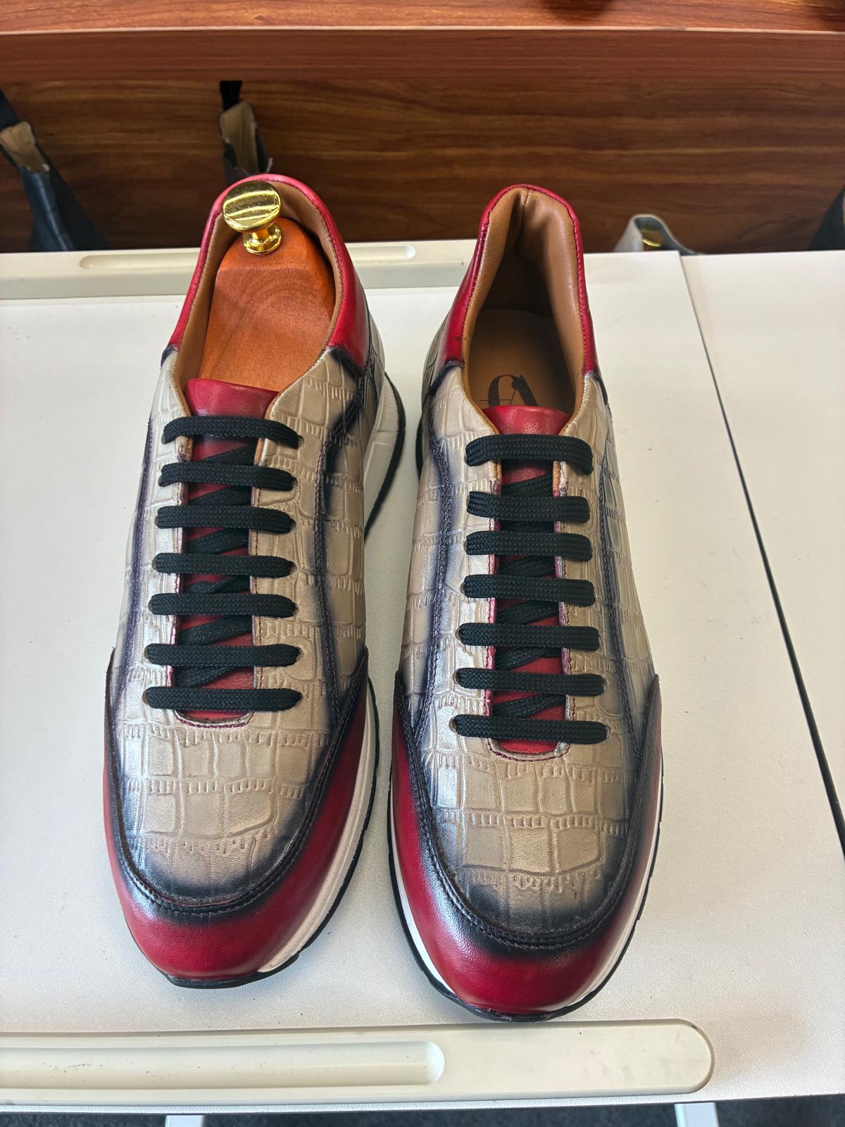 Luxury Croc-Embossed Leather Sneaker