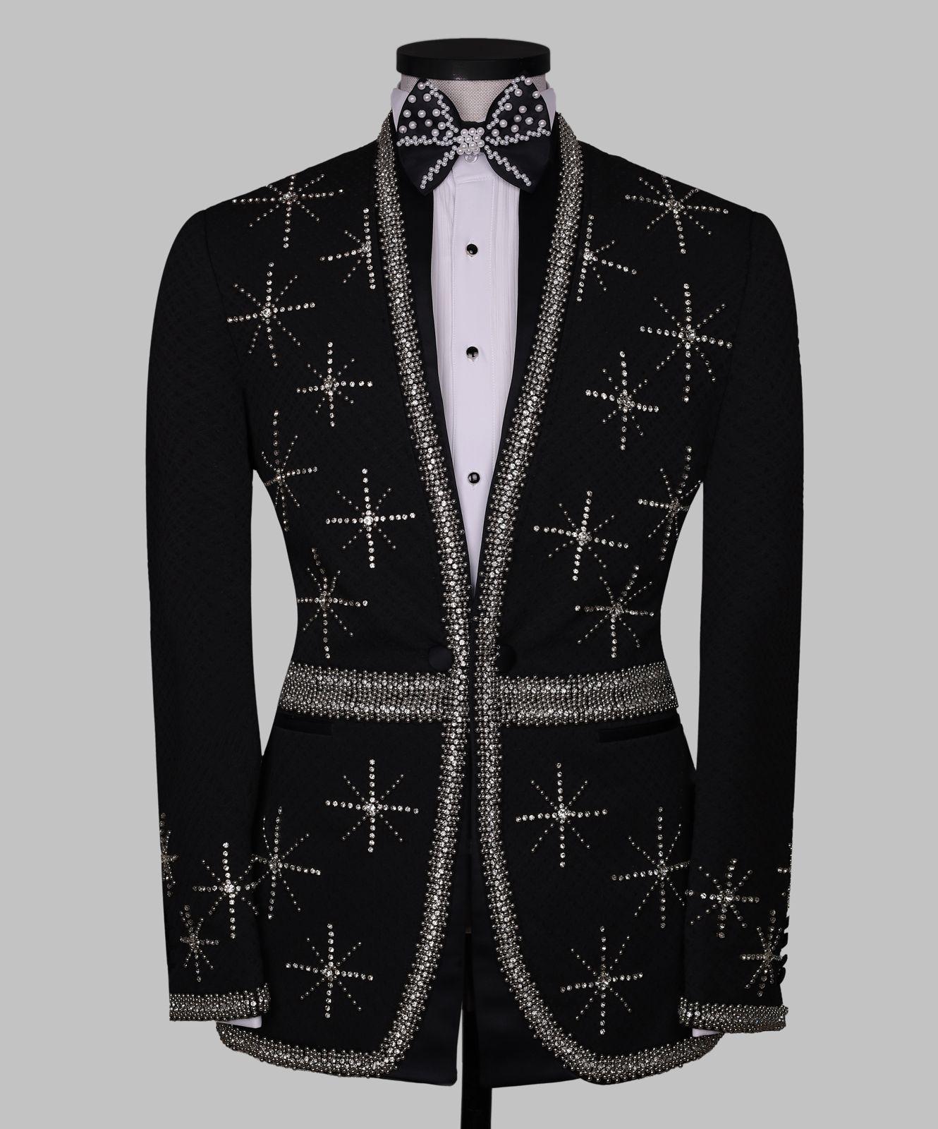 Celestial Spark Rhinestone-Embellished Tuxedo Set