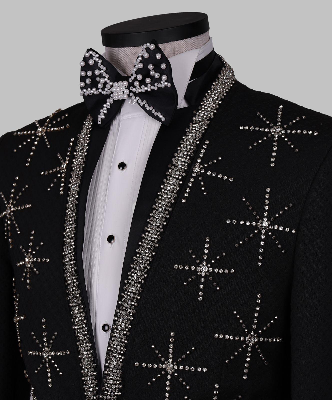 Celestial Spark Rhinestone-Embellished Tuxedo Set - Image 3