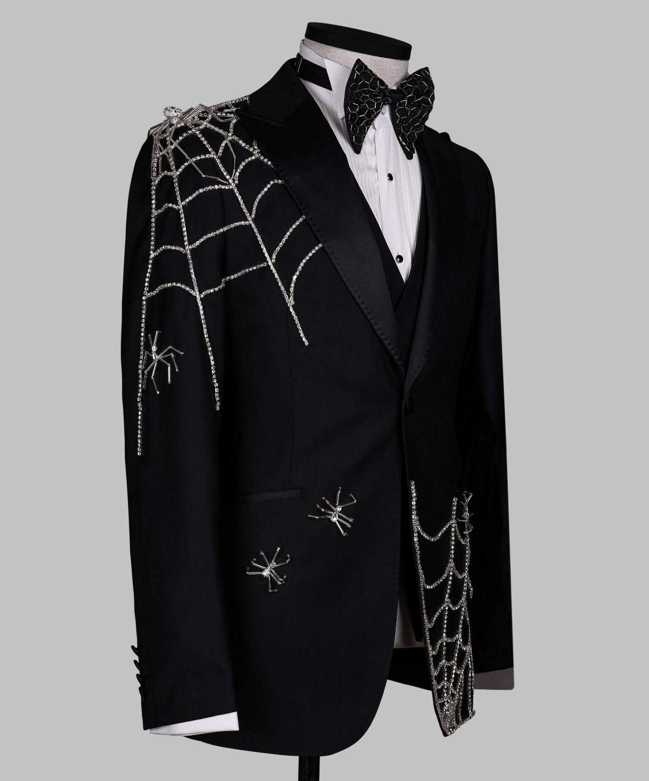 Gothic Glam Spider Web Tuxedo - Image 3